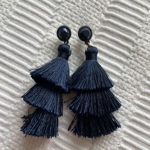 J. Crew Navy Tassel Earrings